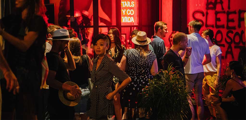 Singles hanging out at a local event