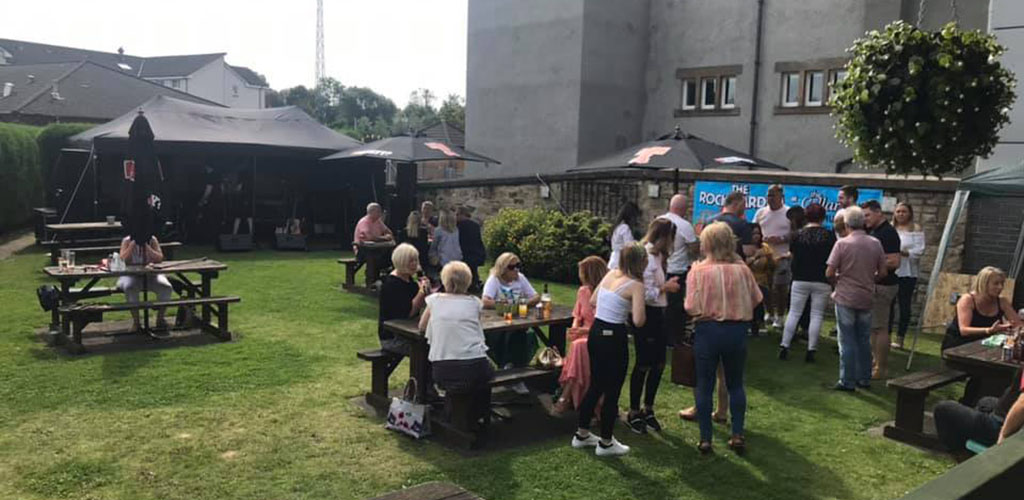 An outdoor event at Cellar Bar