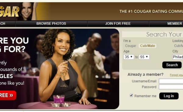 DateACougar review homepage