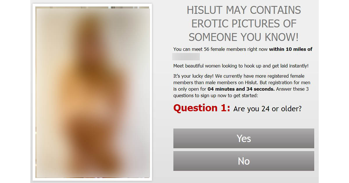 Homepage for our hislut.com review