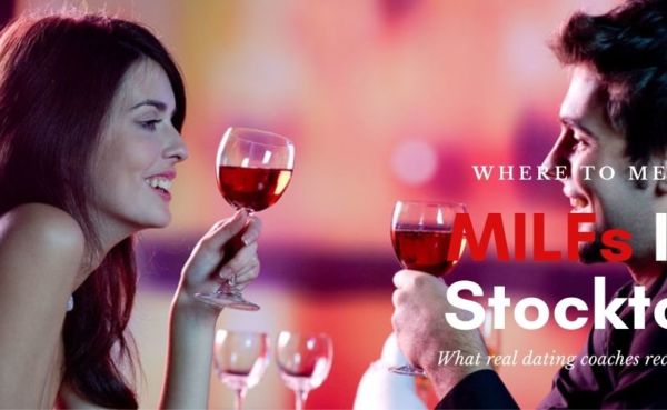 A Stockton MILF toasting red wine with her date