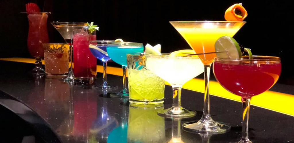 A row of cocktails from Motif Jazz Cafe
