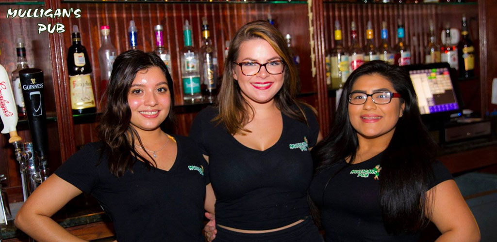 Gorgeous buxom ladies at Mulligan's Irish Pub