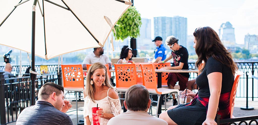 Cougars in Kentucky hanging out at Newport on the Levee