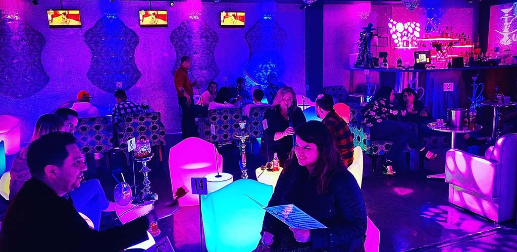 Singles smoking shisha at Puff Social