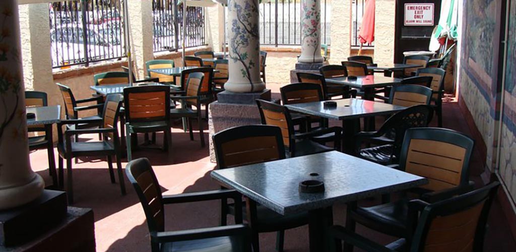 The patio of Red Garter Bar & Grill