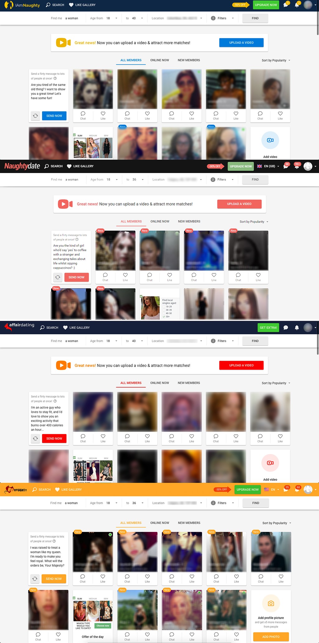 BeNaughty Site Comparison