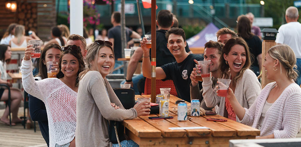 Halifax singles drinking and hooking up at The Stubborn Goat Beer Garden
