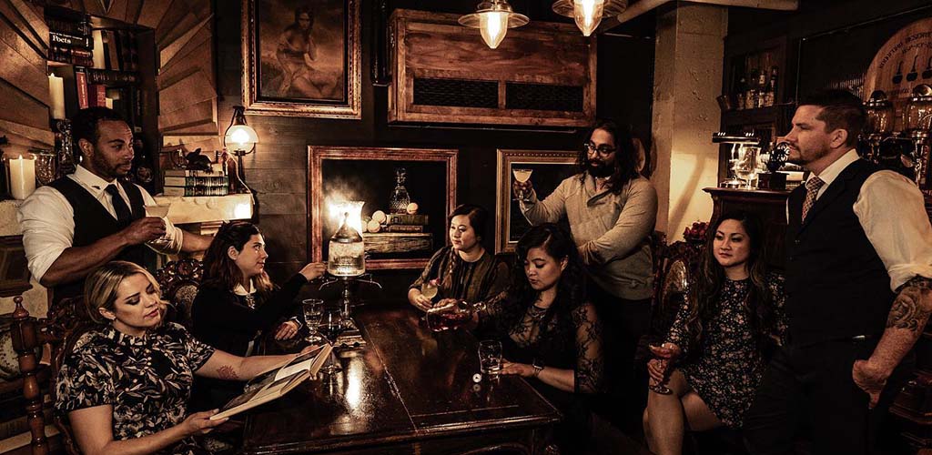 Posing for a photo at The Blind Rabbit