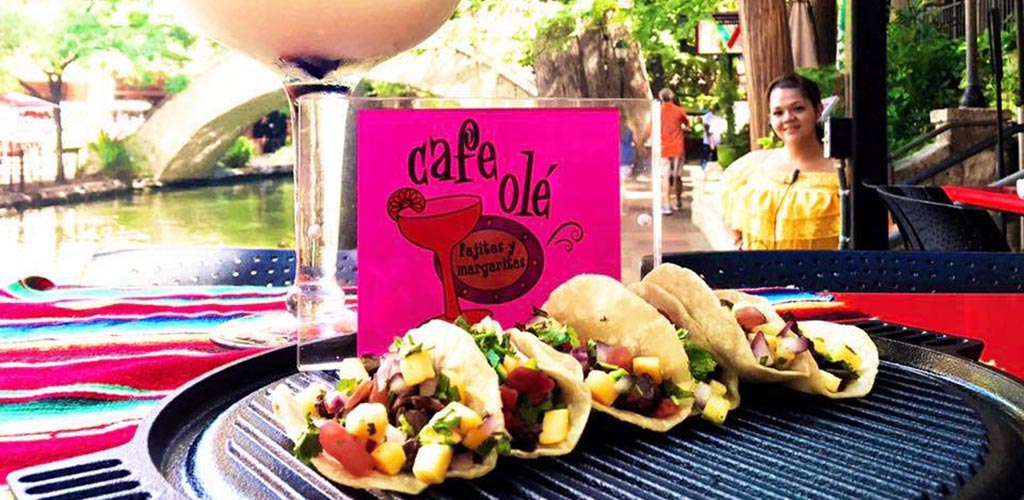 Tacos from one of the restaurants at The San Antonio River Walk