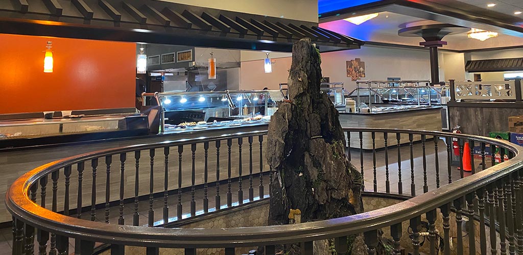 The buffet area of Ultimate Buffet before opening