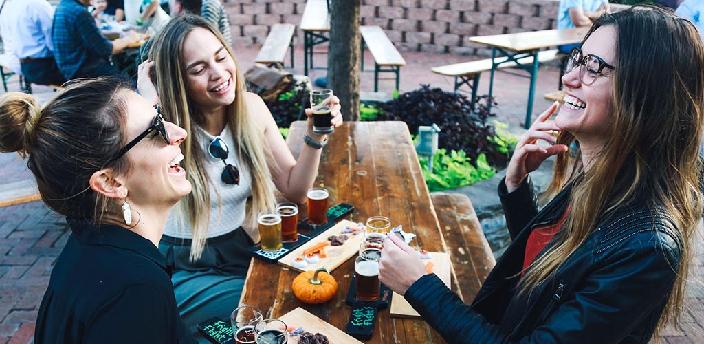 Ladies having a great time at Brewed