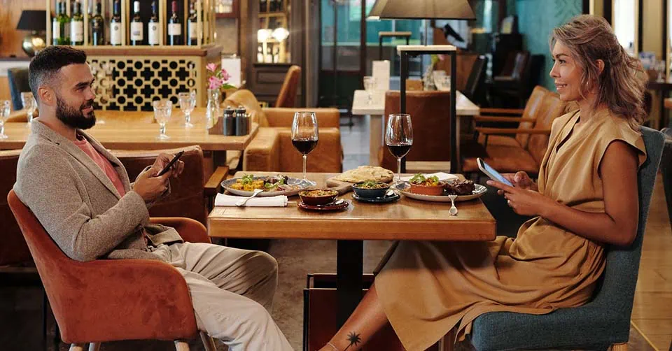 A couple talking about relationship boundaries