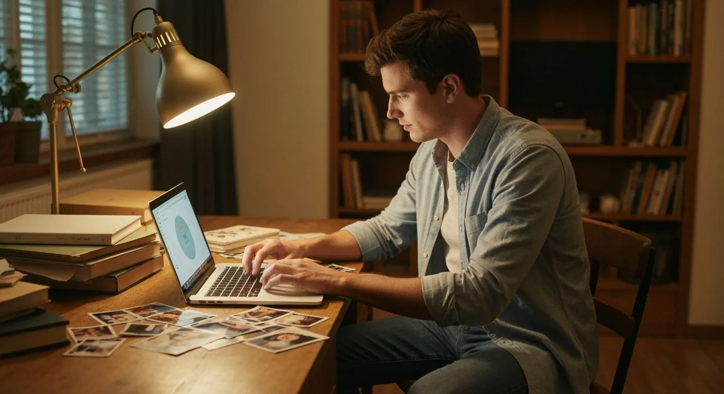 Man optimizing his dating app profile for better local matches