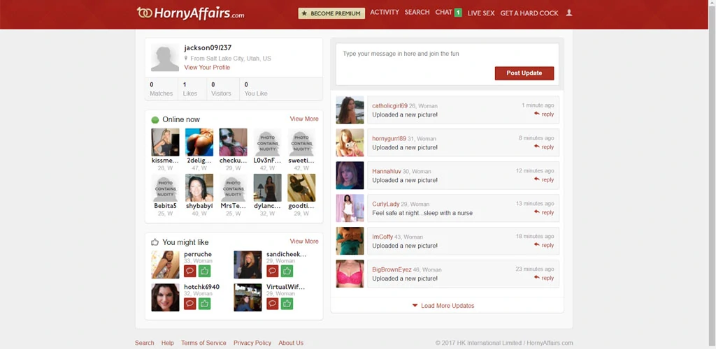 What the women look like on hornyaffairs.com