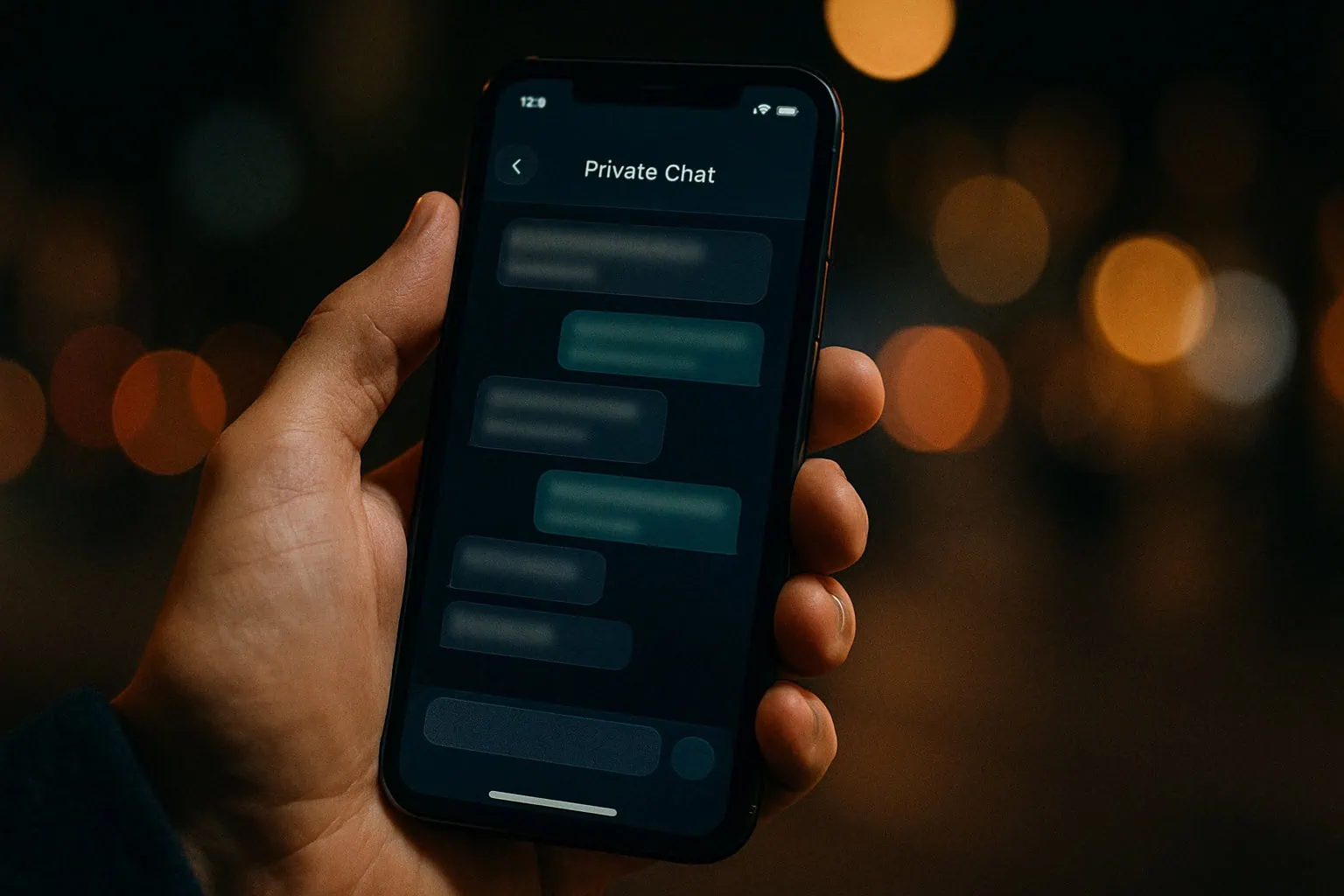 Secure private chat on smartphone symbolizing safety and anonymity on affair dating sites