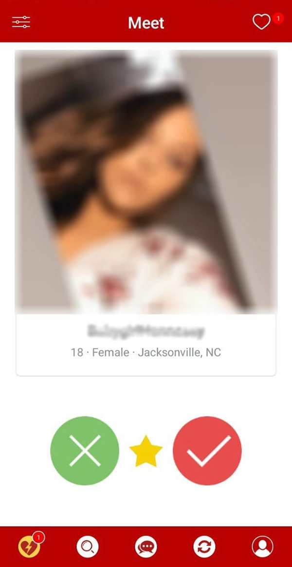 Tabs at the bottom of the app interface