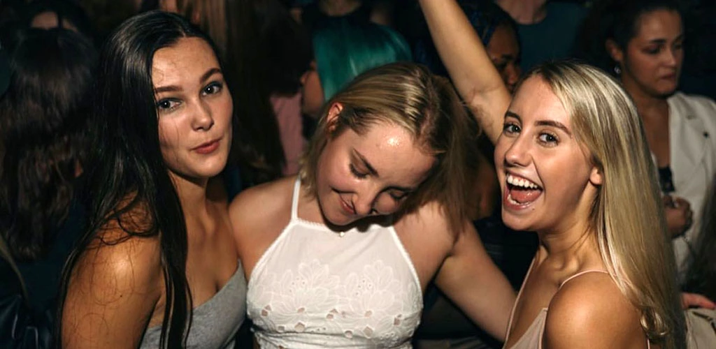 Girls partying and hooking up at The Dome Nightclub