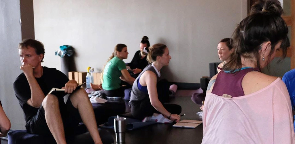 Before a yoga class at The Yoga Project